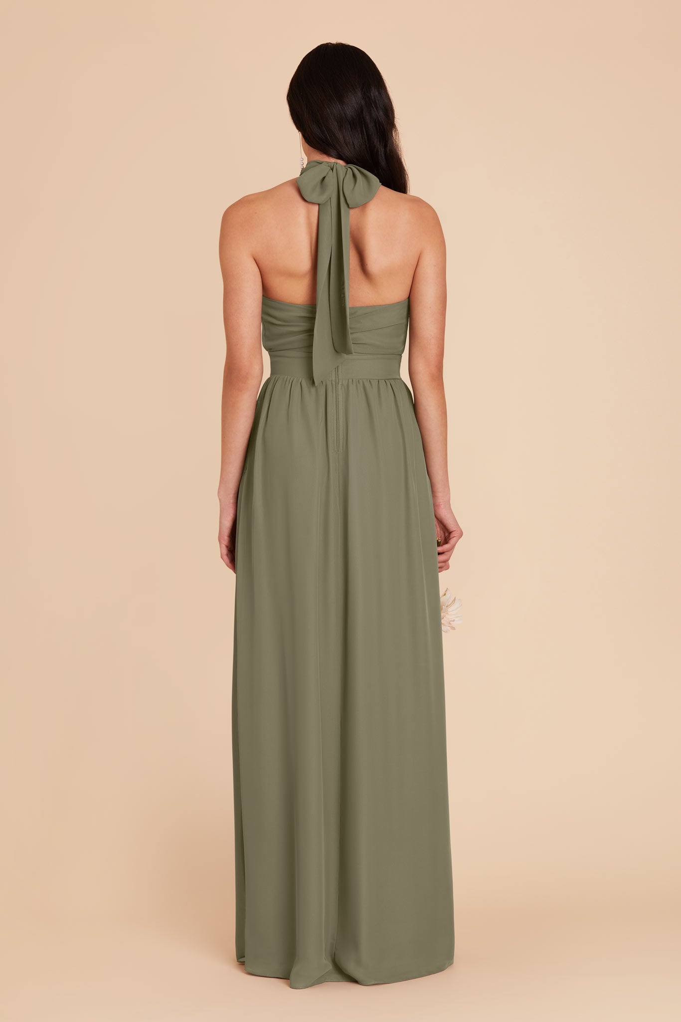 Moss Green Joyce Chiffon Dress by Birdy Grey