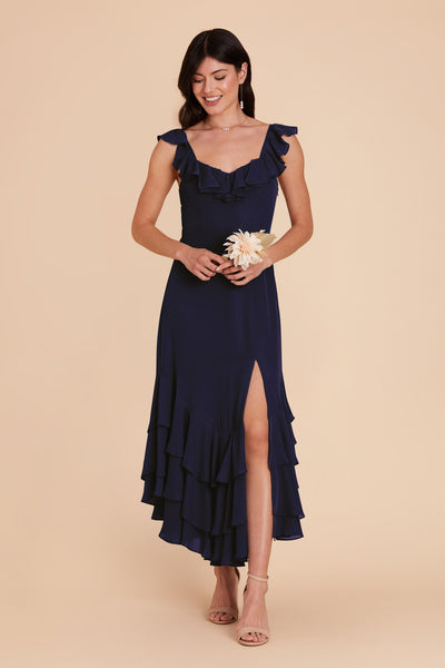 Navy Ginny Chiffon Dress by Birdy Grey