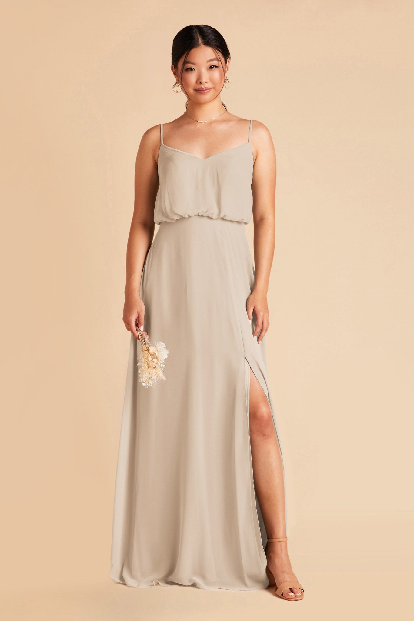 Neutral Champagne Gwennie Dress by Birdy Grey