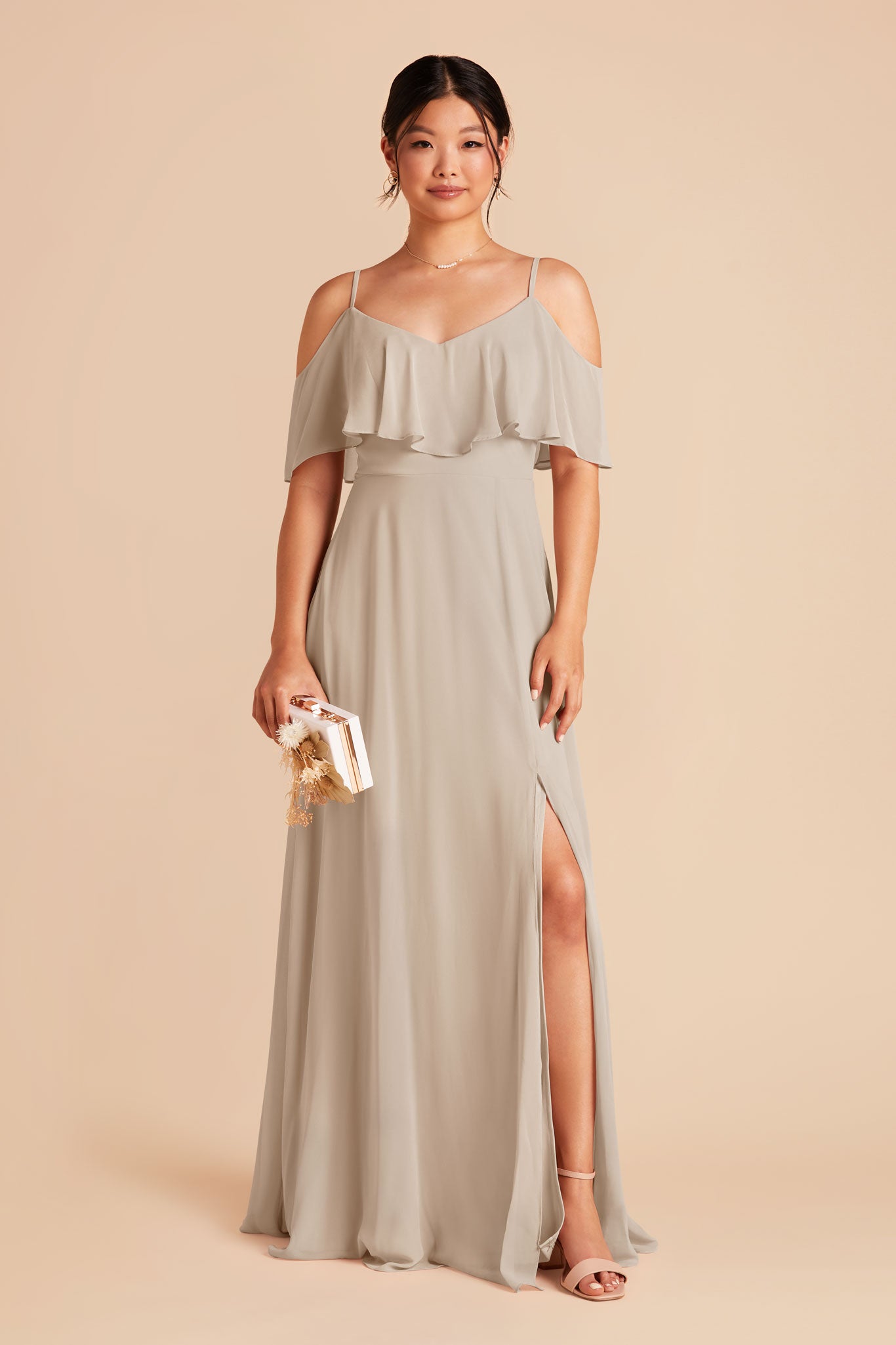 Neutral Champagne Jane Convertible Dress by Birdy Grey