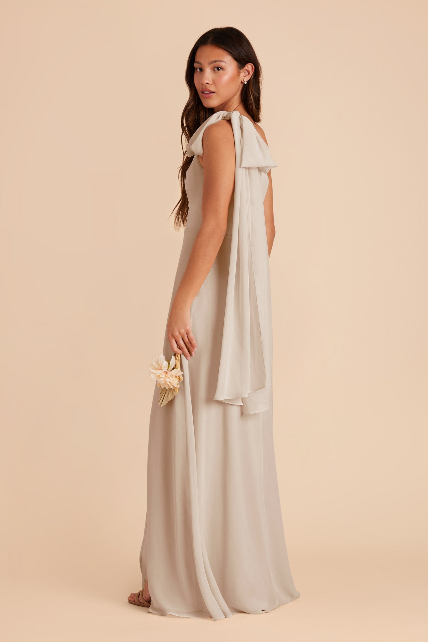  Neutral Champagne Melissa Chiffon Dress by Birdy Grey