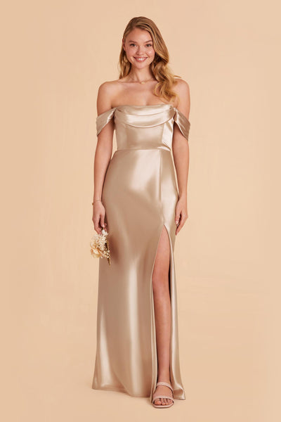 Neutral Champagne Mia Convertible Dress by Birdy Grey