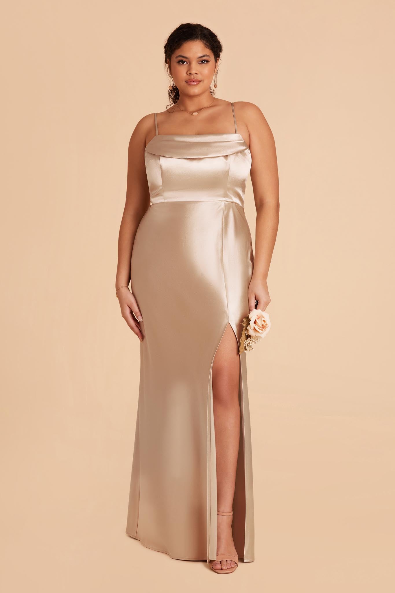 Neutral Champagne Mia Convertible Dress by Birdy Grey
