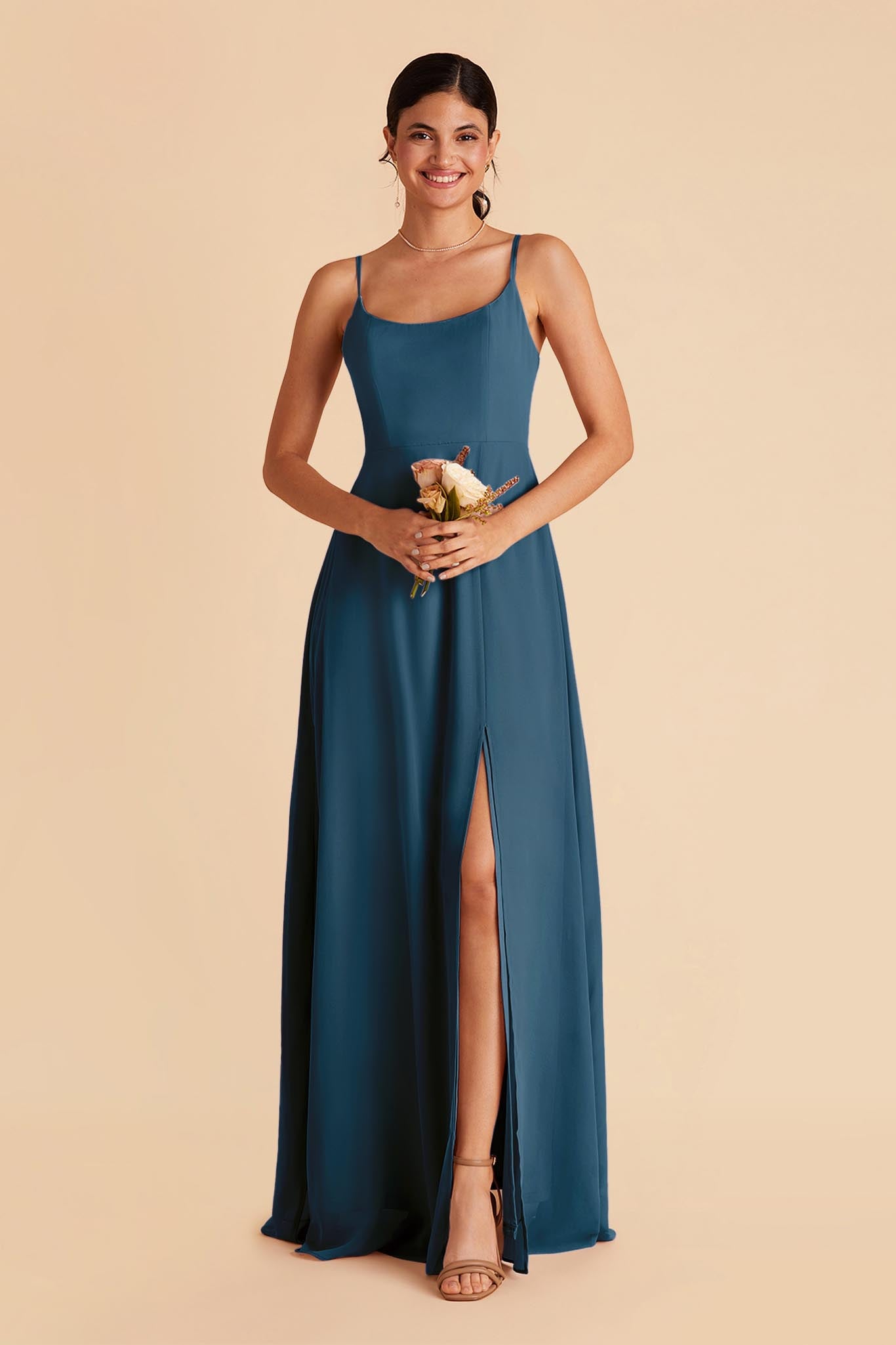 Ocean Blue Amy Chiffon Dress by Birdy Grey