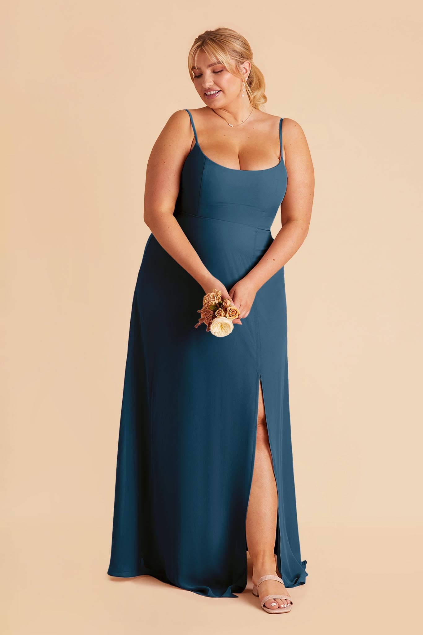 Amy Chiffon Dress - Ocean Blue