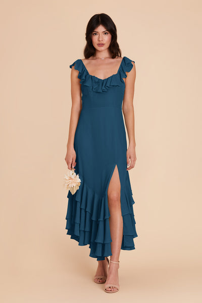 Ocean Blue Ginny Chiffon Dress by Birdy Grey