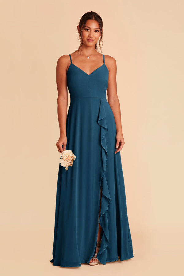 Bridesmaid Dress Color Swatch - Chiffon in Ocean Blue | Birdy Grey