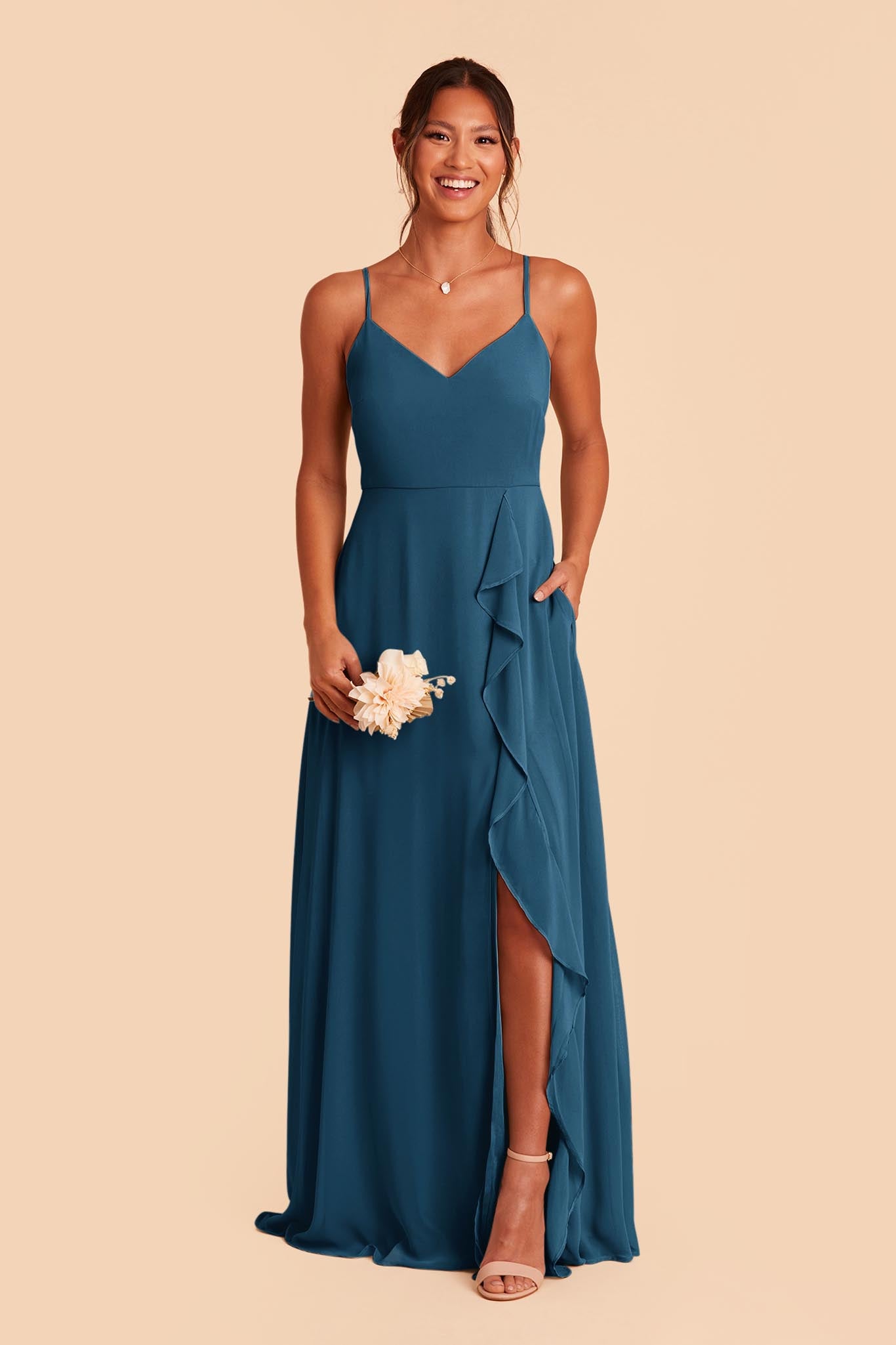 Ocean Blue Theresa Chiffon Dress by Birdy Grey