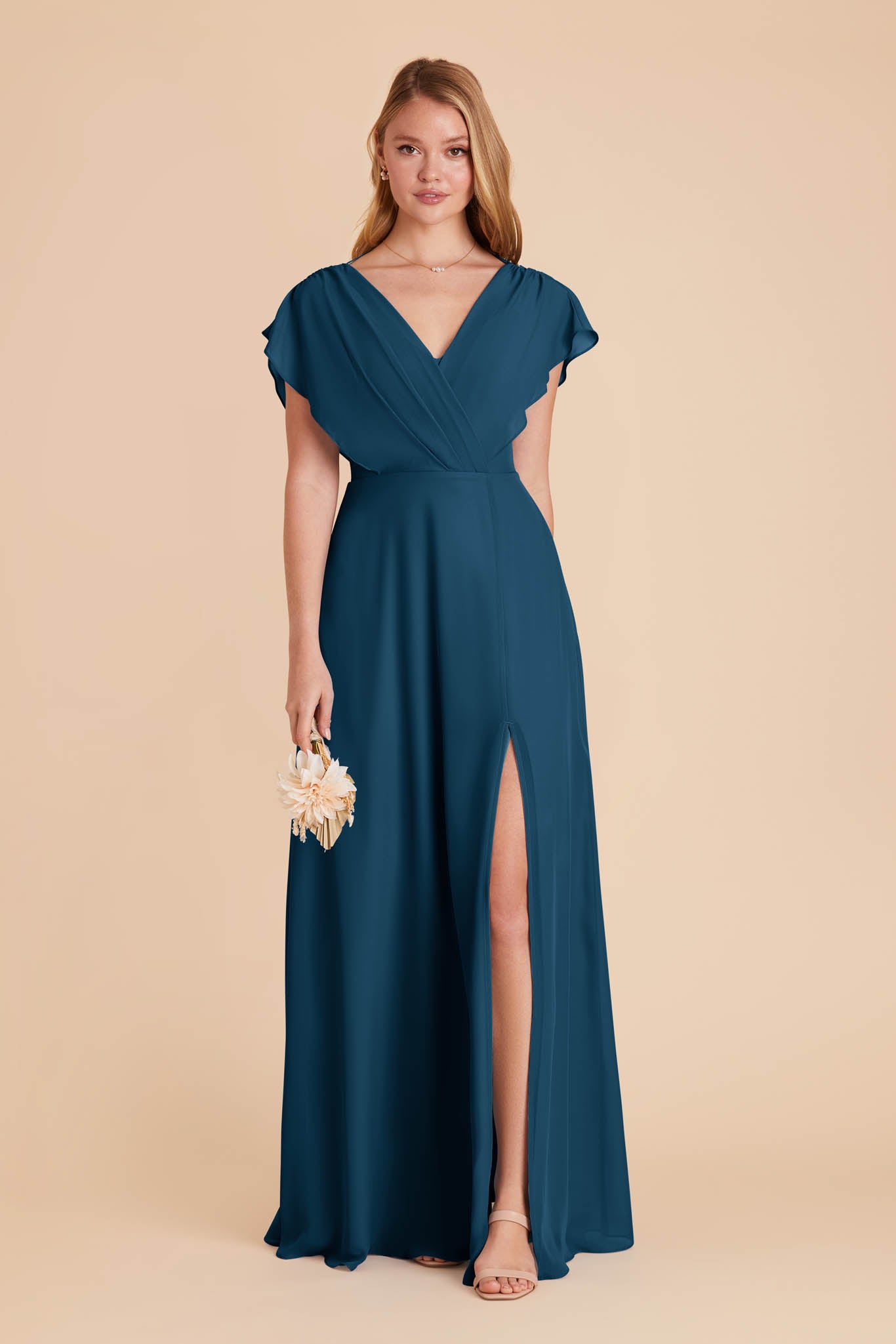 Violet Chiffon Dress - Ocean Blue