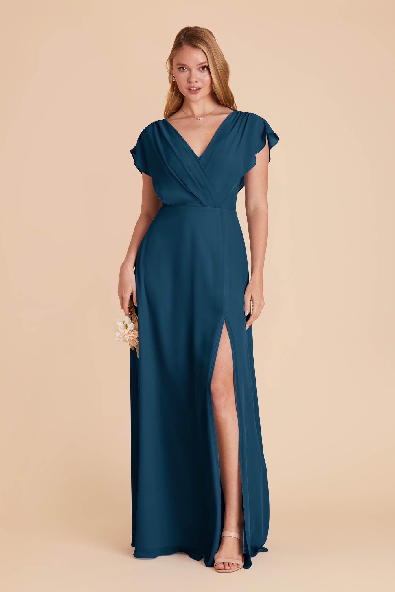 Violet Chiffon Dress - Ocean Blue
