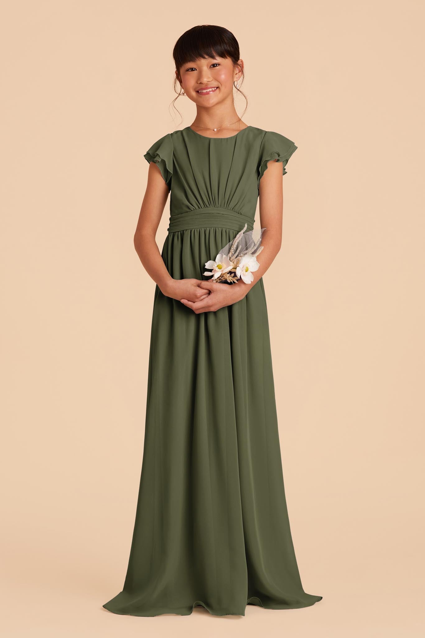 Olive Celine Convertible Junior Dress by Birdy Grey