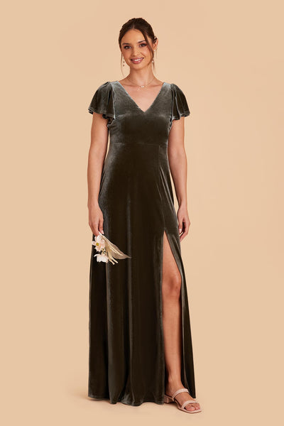 Olive Hannah Velvet Dress by Birdy Grey