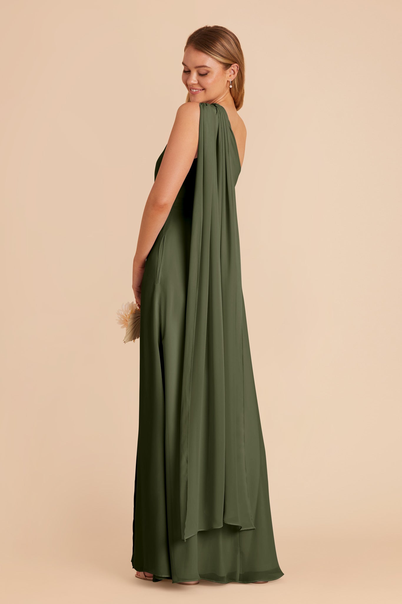 Olive Melissa Chiffon Dress by Birdy Grey