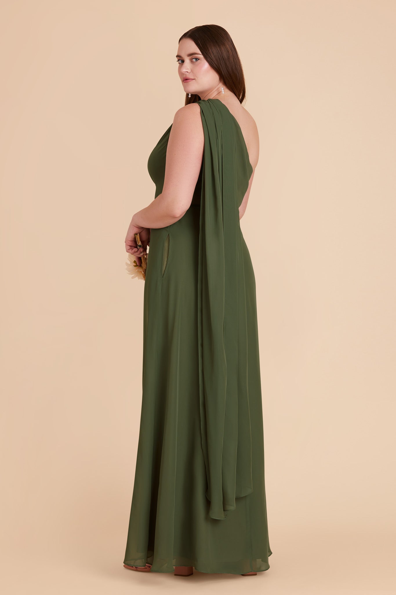 Olive Melissa Chiffon Dress by Birdy Grey