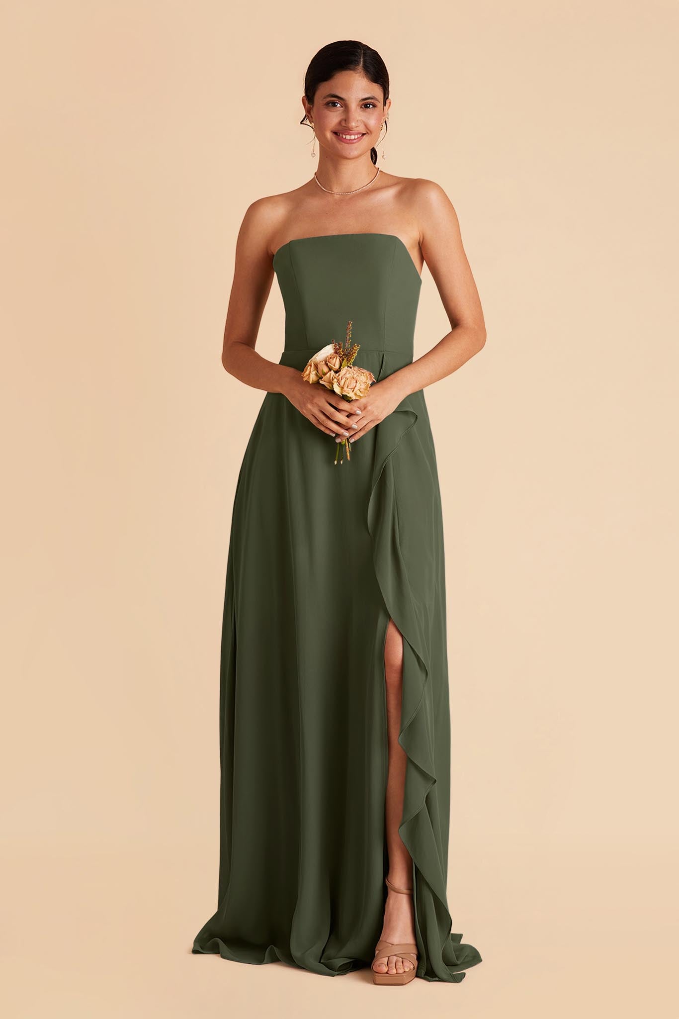 Olive Winnie Convertible Chiffon Dress by Birdy Grey