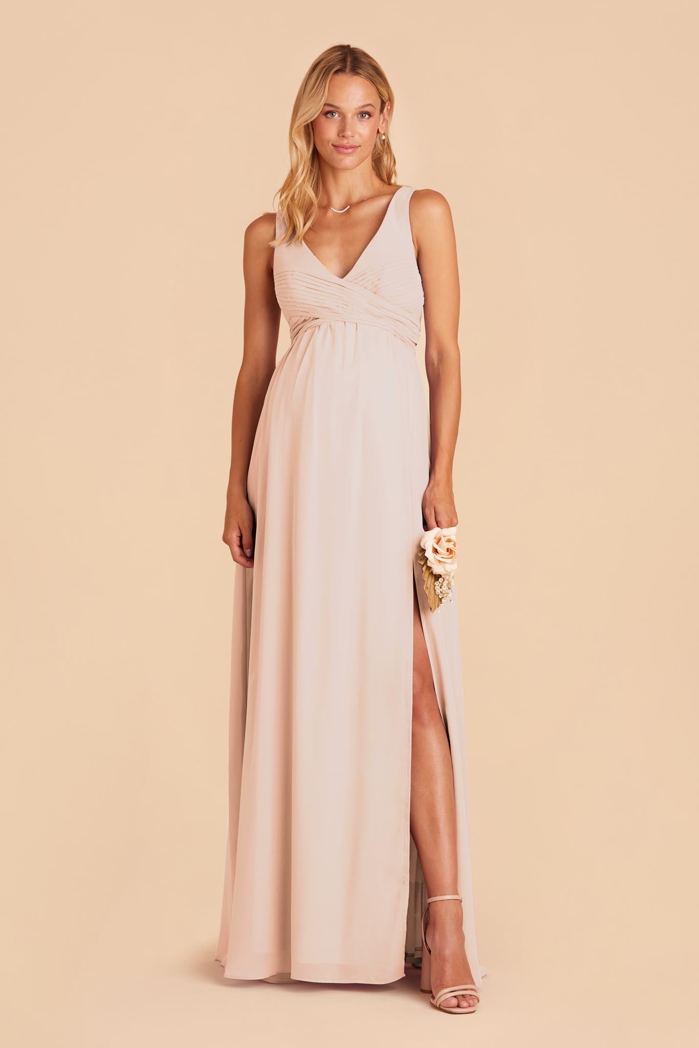 Pale Blush Laurie Empire Dress by Birdy Grey