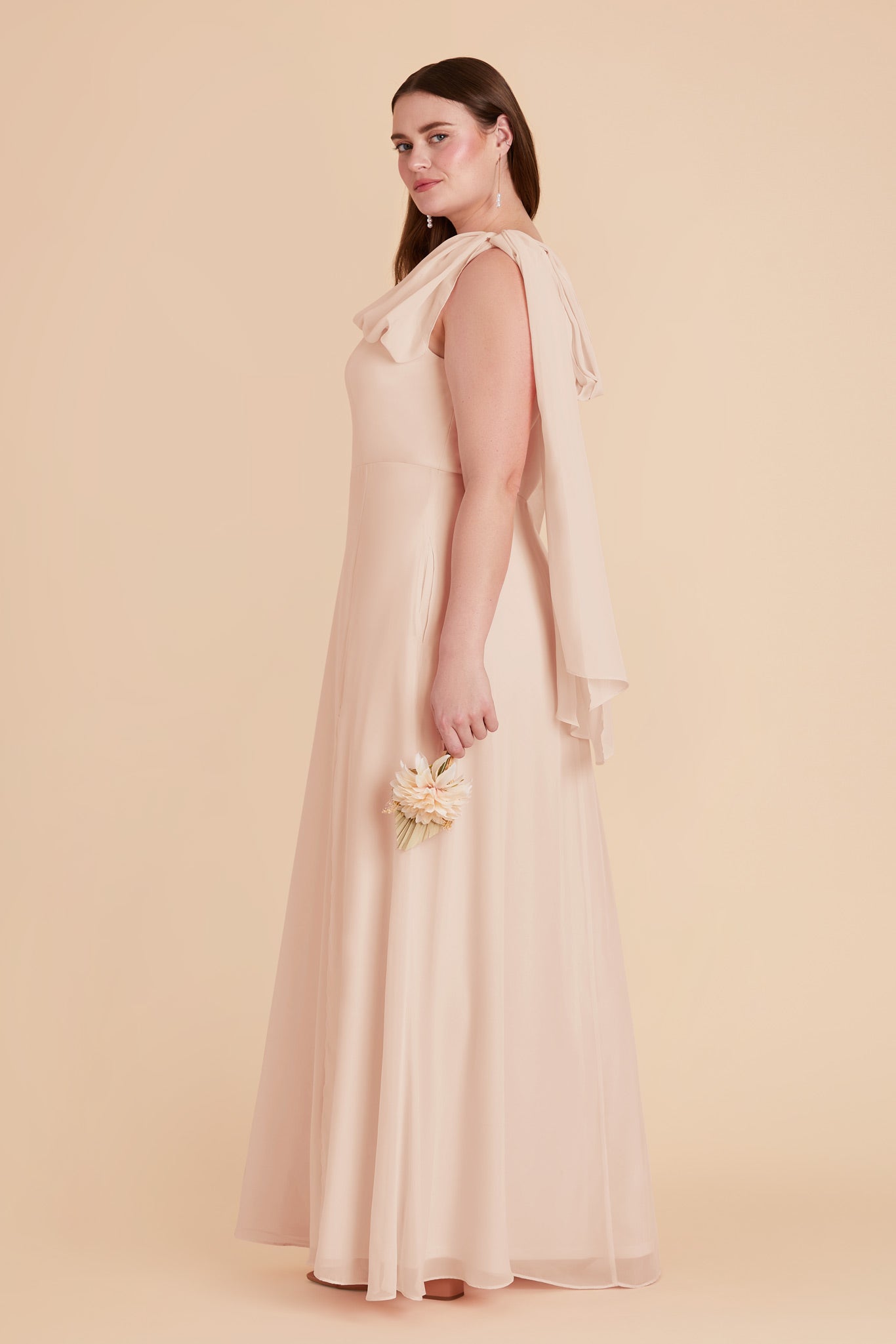 Pale Blush Melissa Chiffon Dress by Birdy Grey