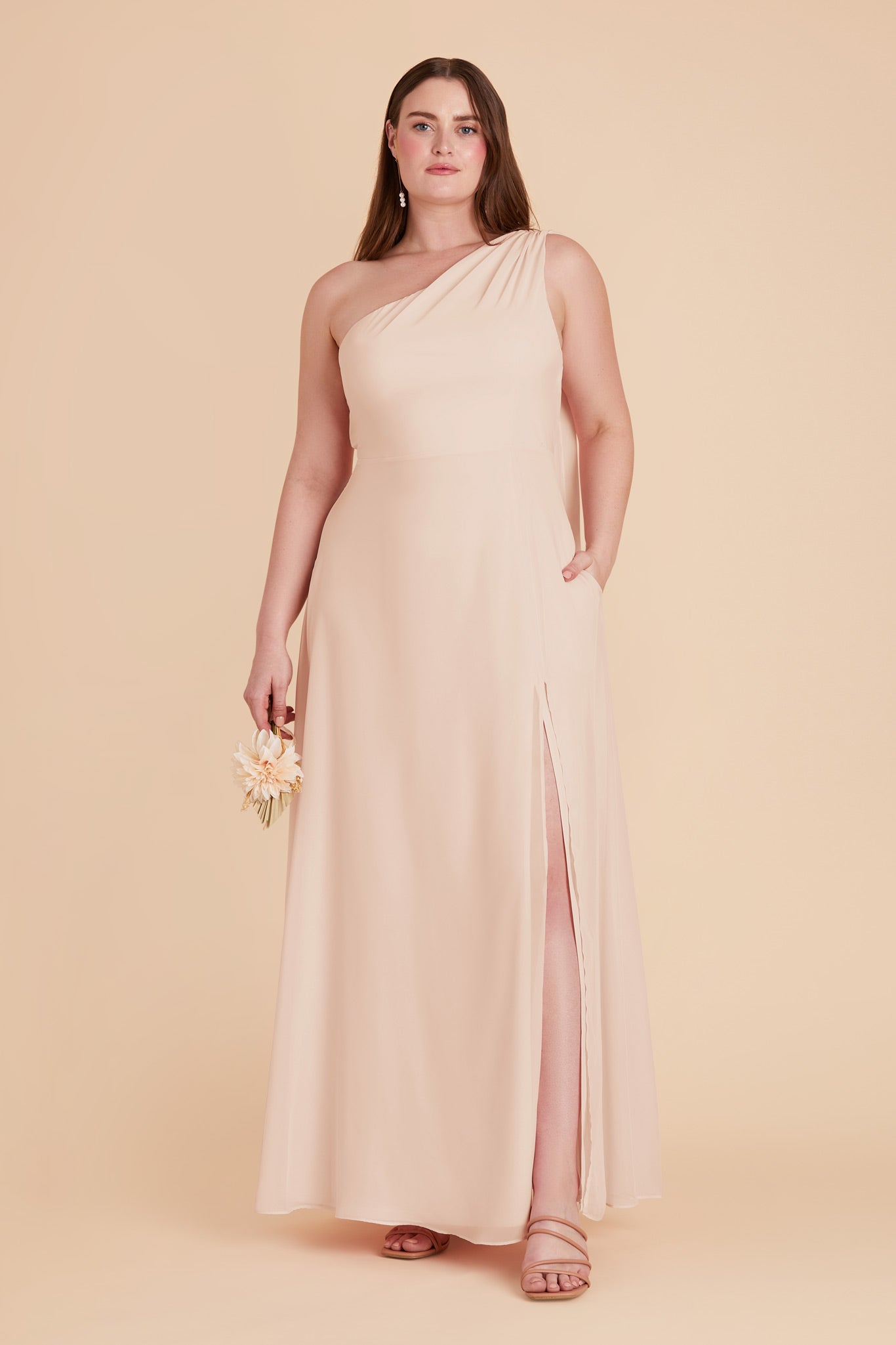 Pale Blush Melissa Chiffon Dress by Birdy Grey