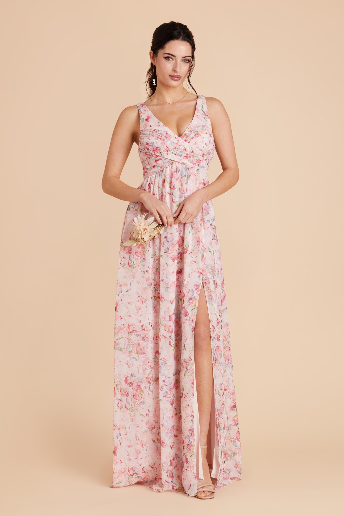 Pink Falling Petals Laurie Empire Dress by Birdy Grey