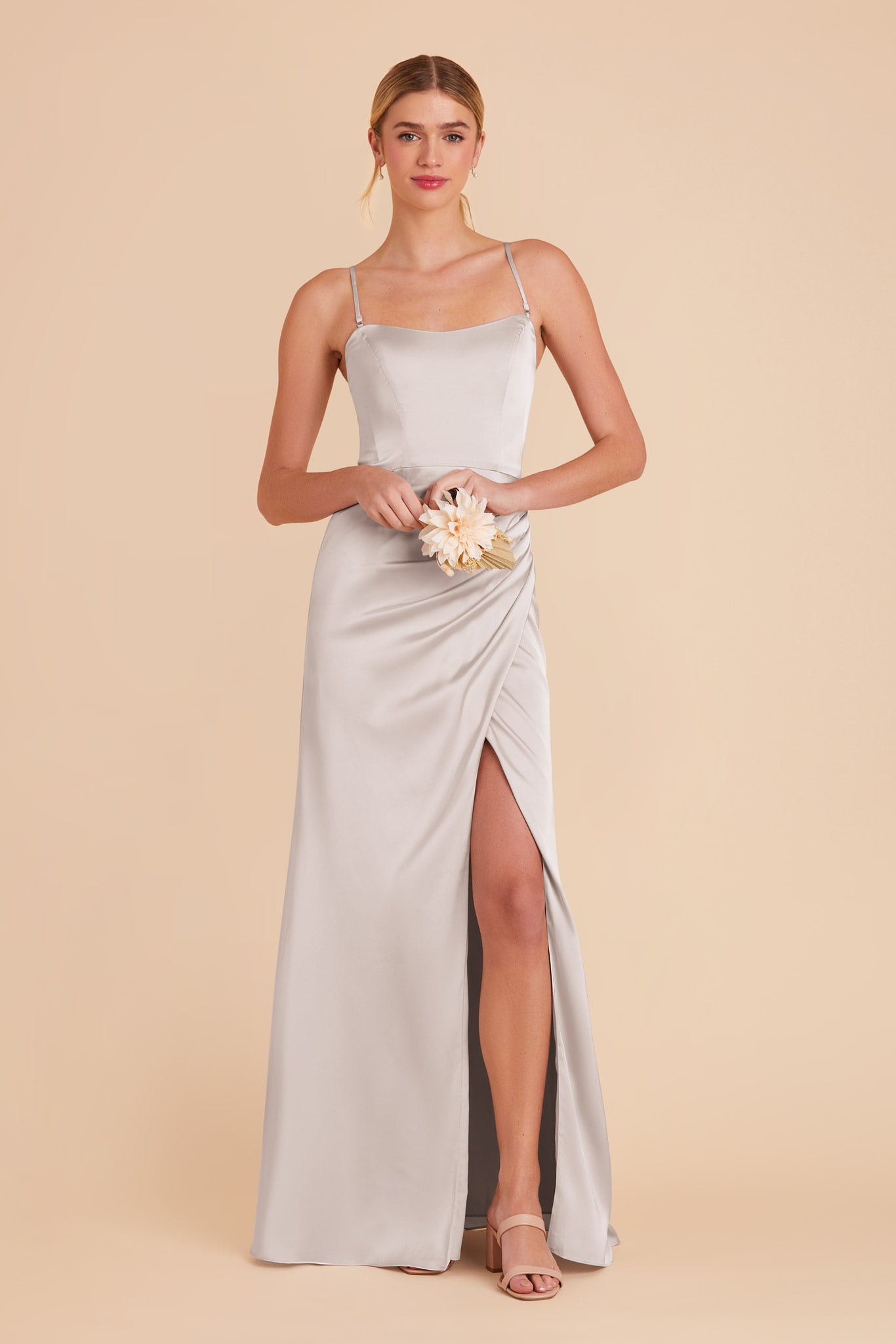 Platinum Anne Matte Satin Dress by Birdy Grey