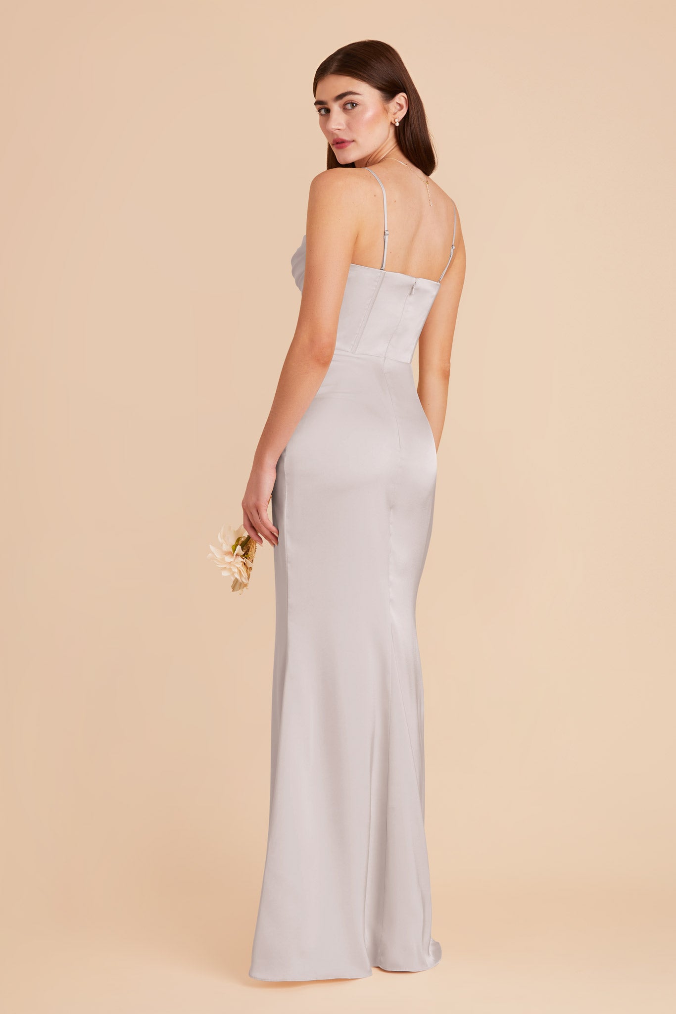 Platinum Carrie Matte Satin Dress by Birdy Grey