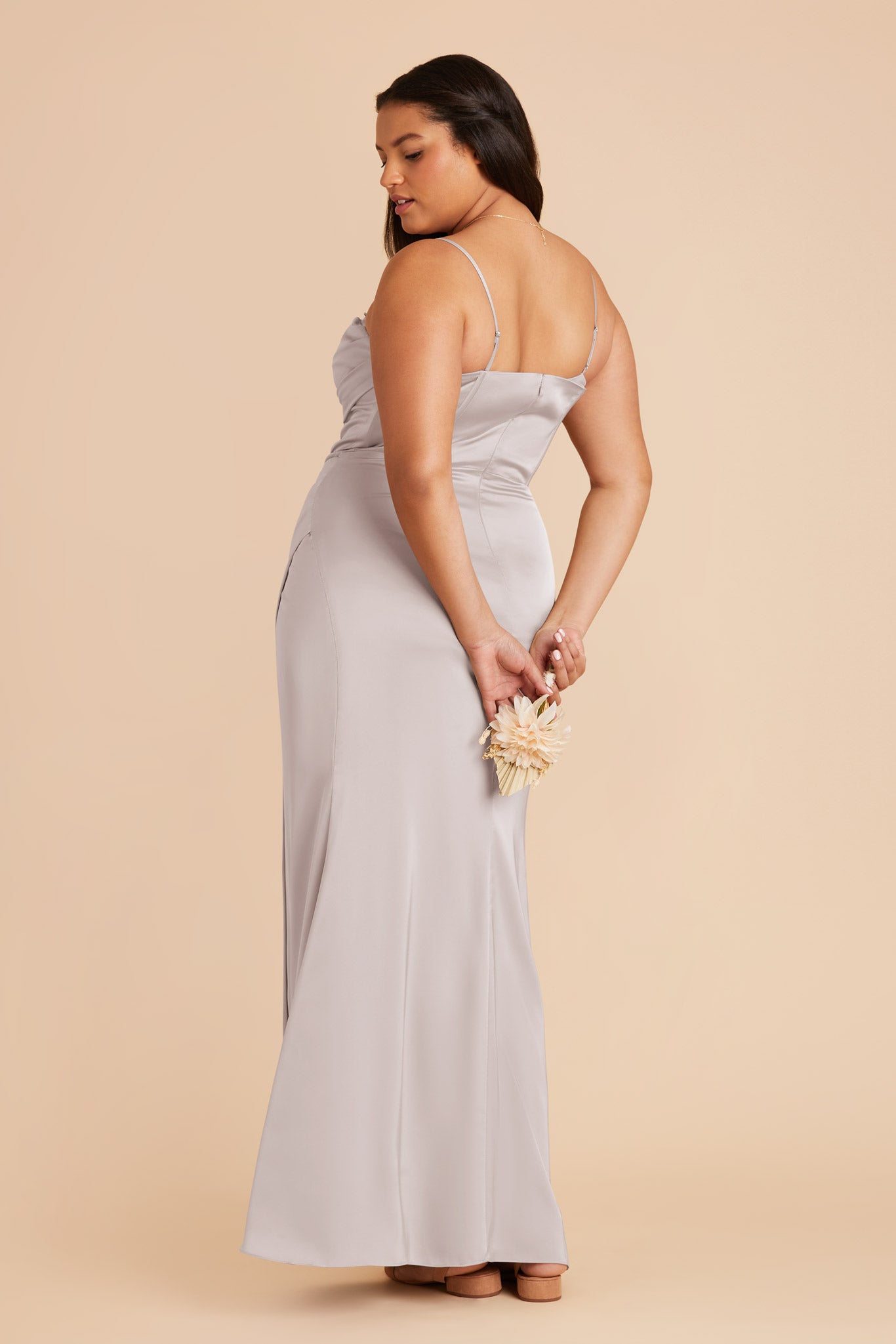 Platinum Carrie Matte Satin Dress by Birdy Grey