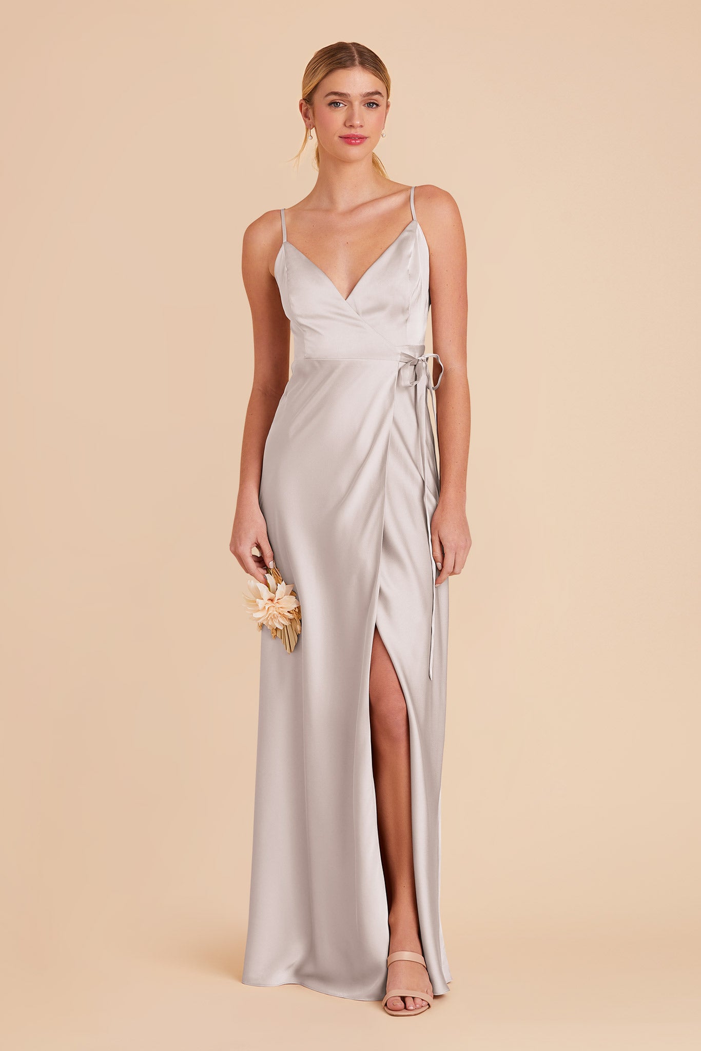 Platinum Cindy Matte Satin Dress by Birdy Grey