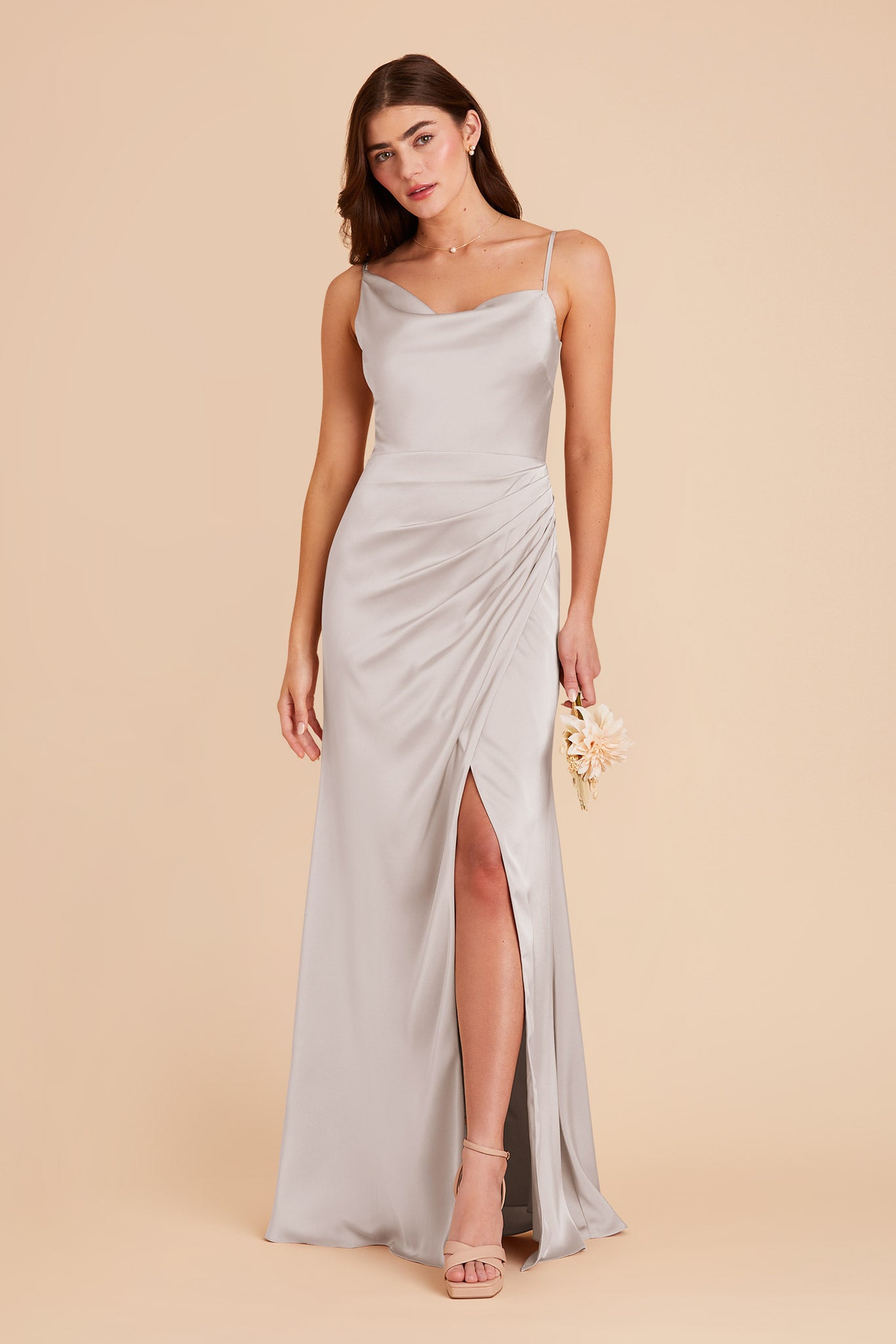 Platinum Jennifer Matte Satin Dress by Birdy Grey