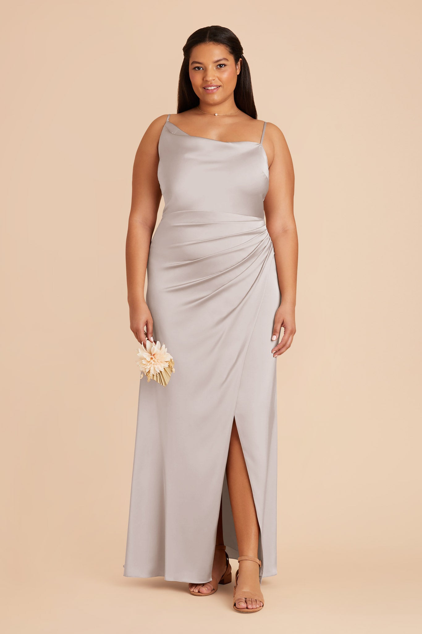 Platinum Jennifer Matte Satin Dress by Birdy Grey