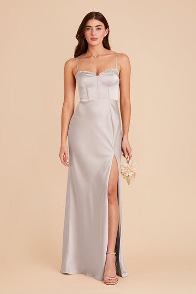 Platinum Jessica Matte Satin Dress by Birdy Grey