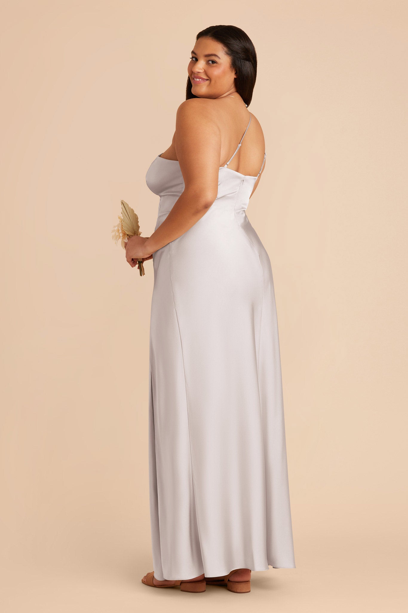Platinum Kensie Matte Satin Dress by Birdy Grey