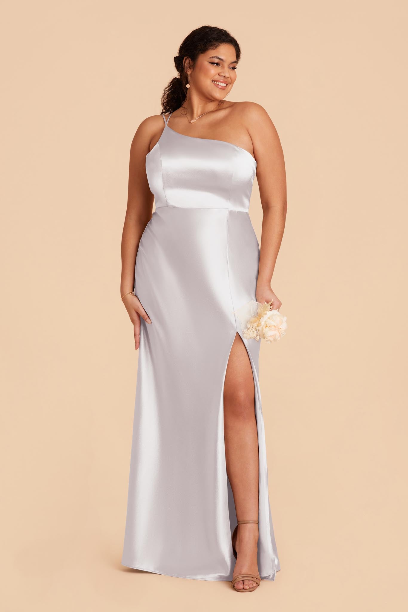 Kensie Shiny Satin Dress - Platinum