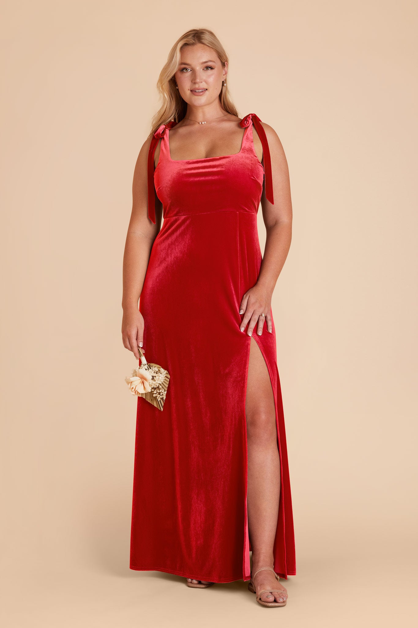 Alex Velvet Dress - Ruby Red