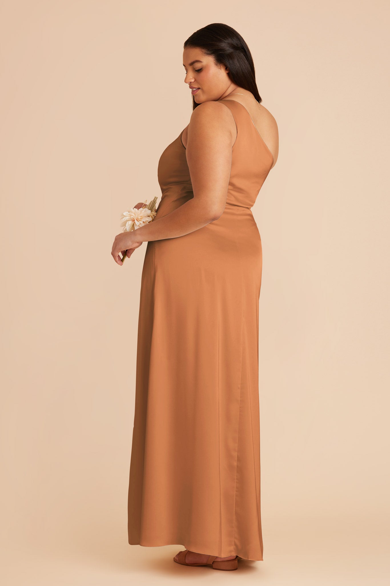 Kira Matte Satin Dress - Rust