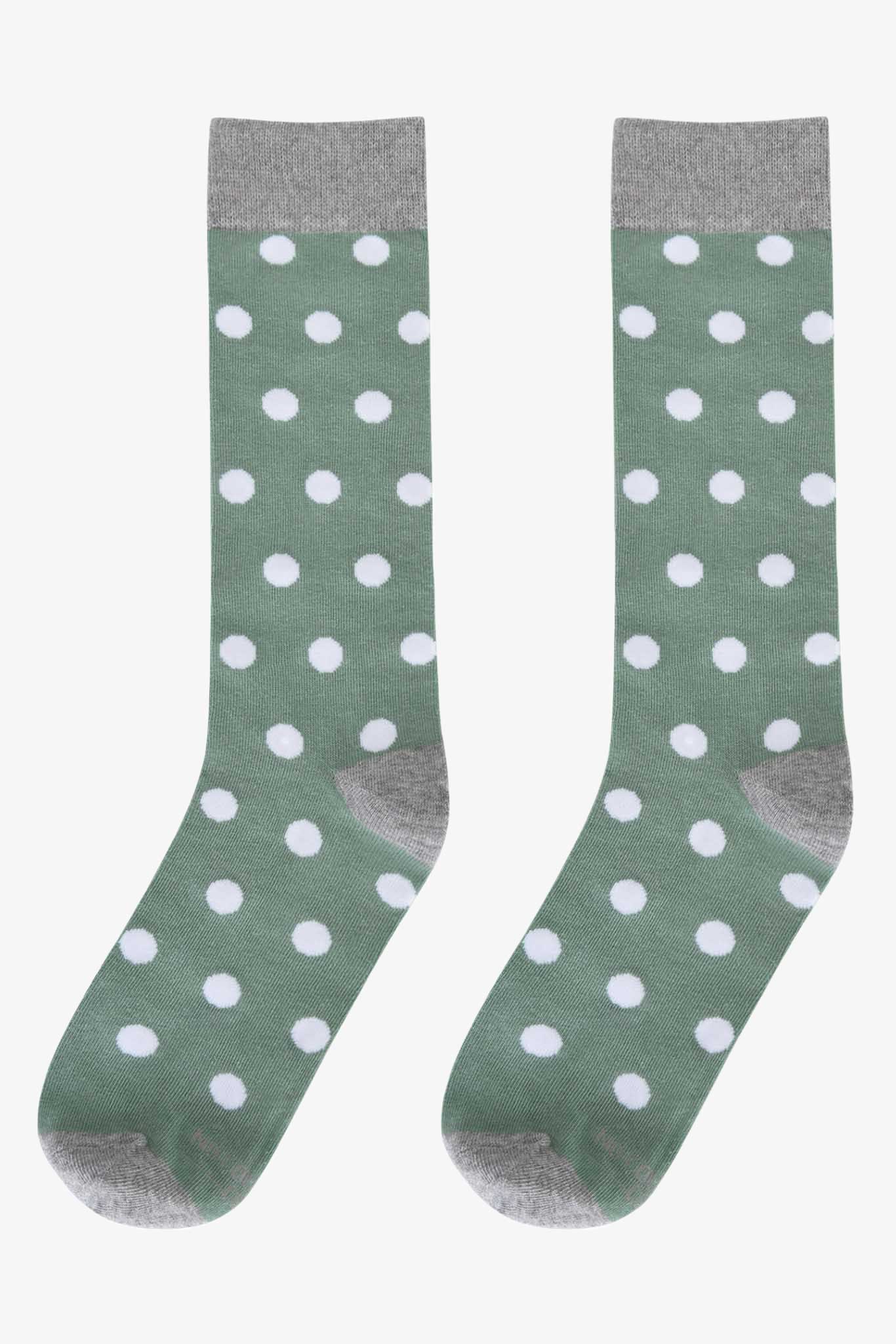 Sage Polka Dot Groomsmen Socks By No Cold Feet 