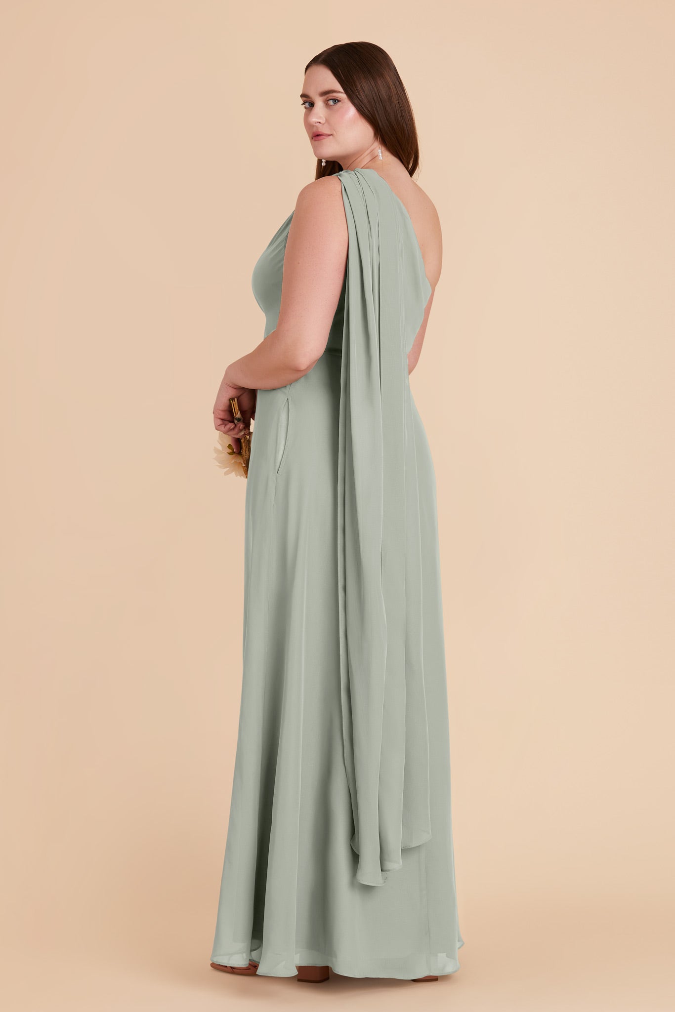Sage Melissa Chiffon Dress by Birdy Grey