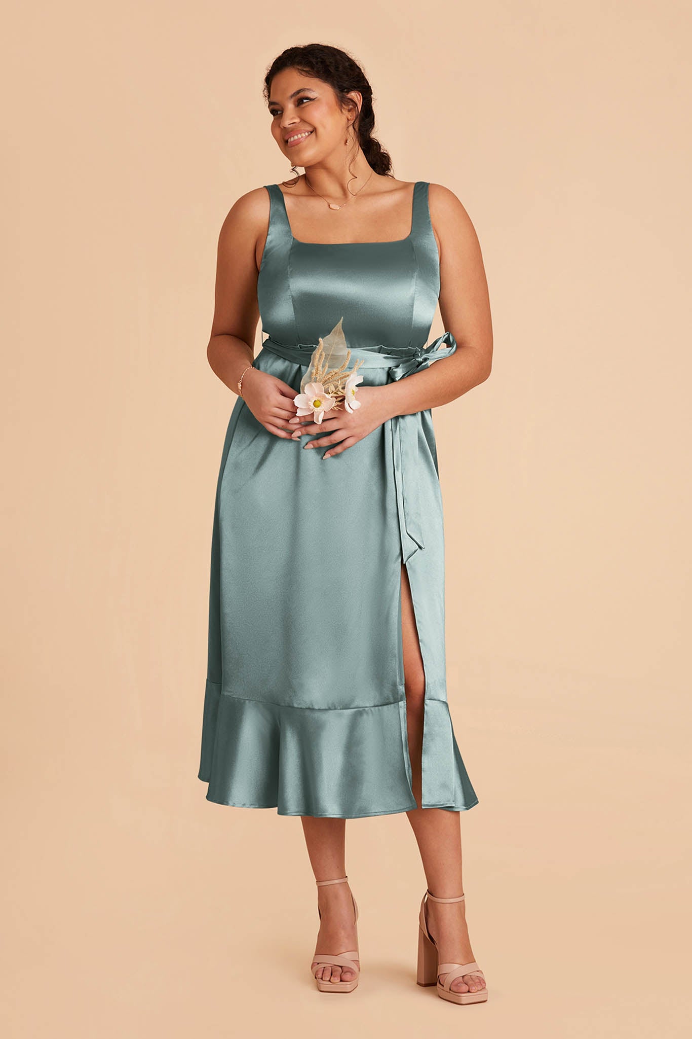 Sea Glass Eugenia Convertible Midi Dress by Birdy Grey