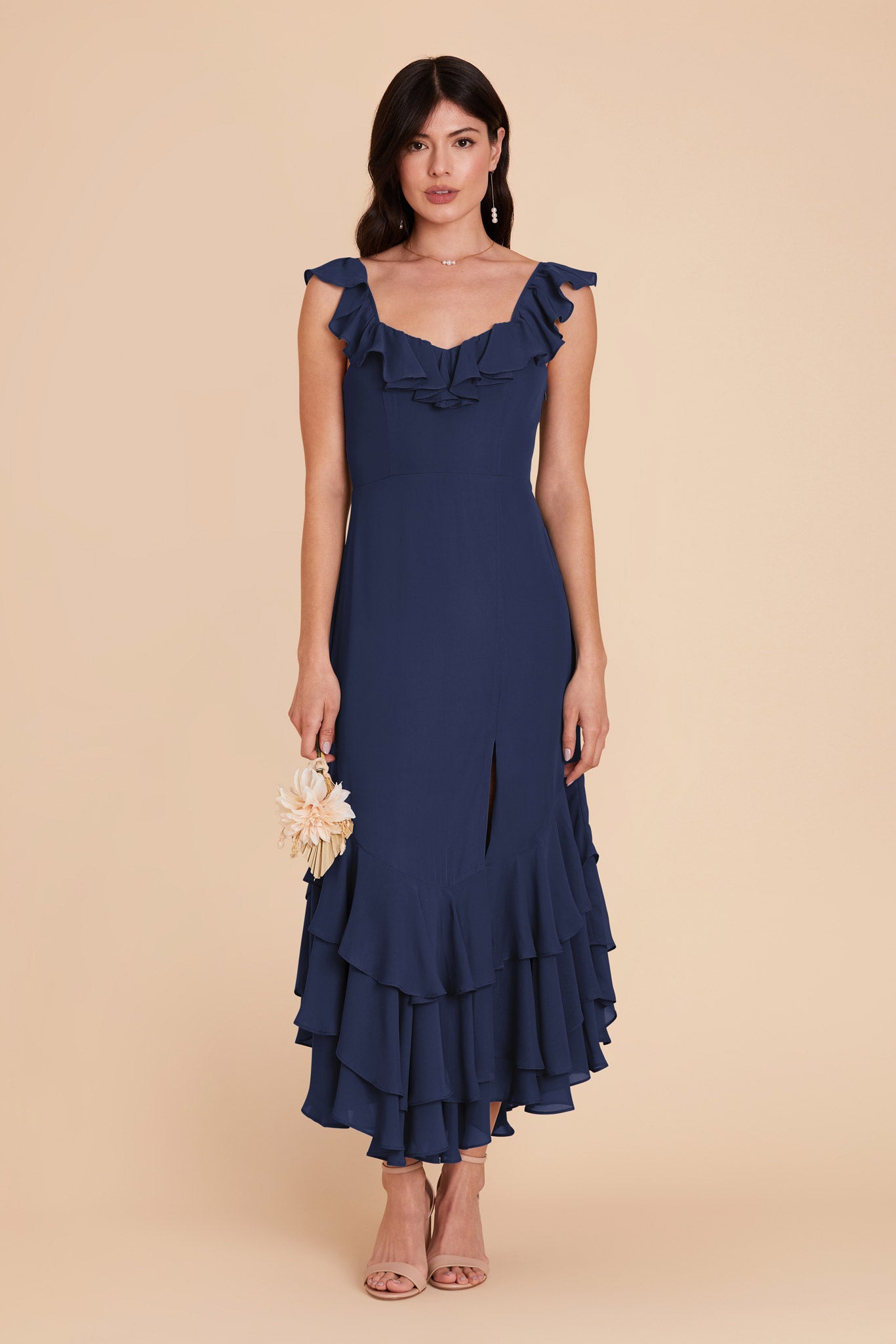 Slate Blue Ginny Chiffon Dress by Birdy Grey