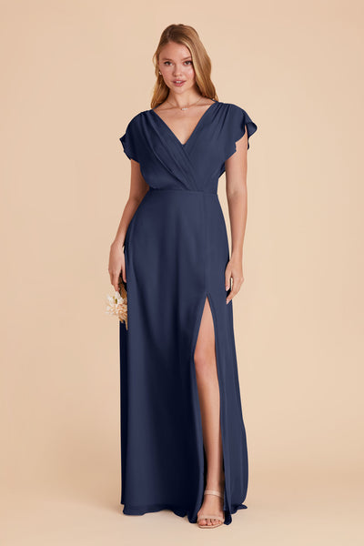 Violet Chiffon Dress - Slate Blue