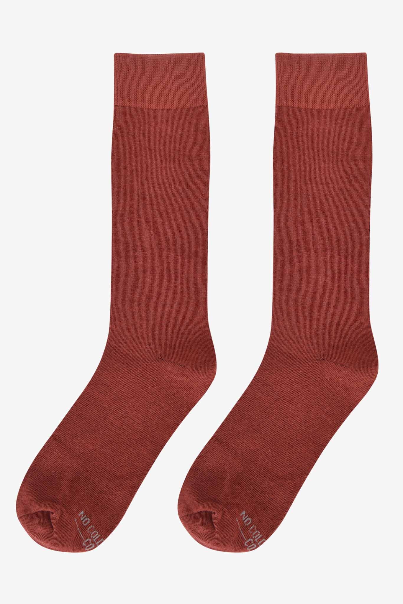Solid Groomsmen Socks By No Cold Feet - Burnt Orange