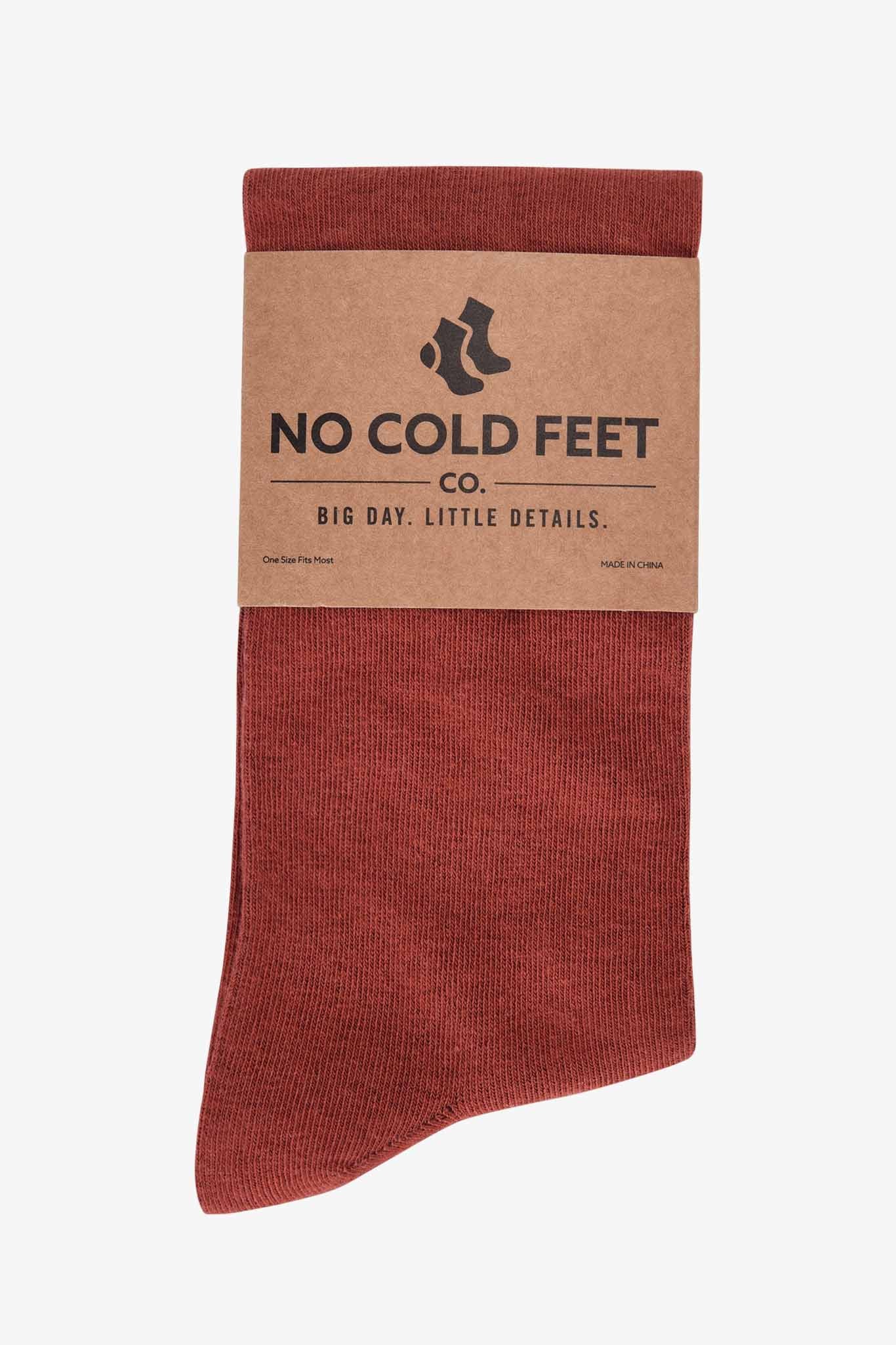 Solid Burnt Orange Groomsmen Socks by No Cold Feet