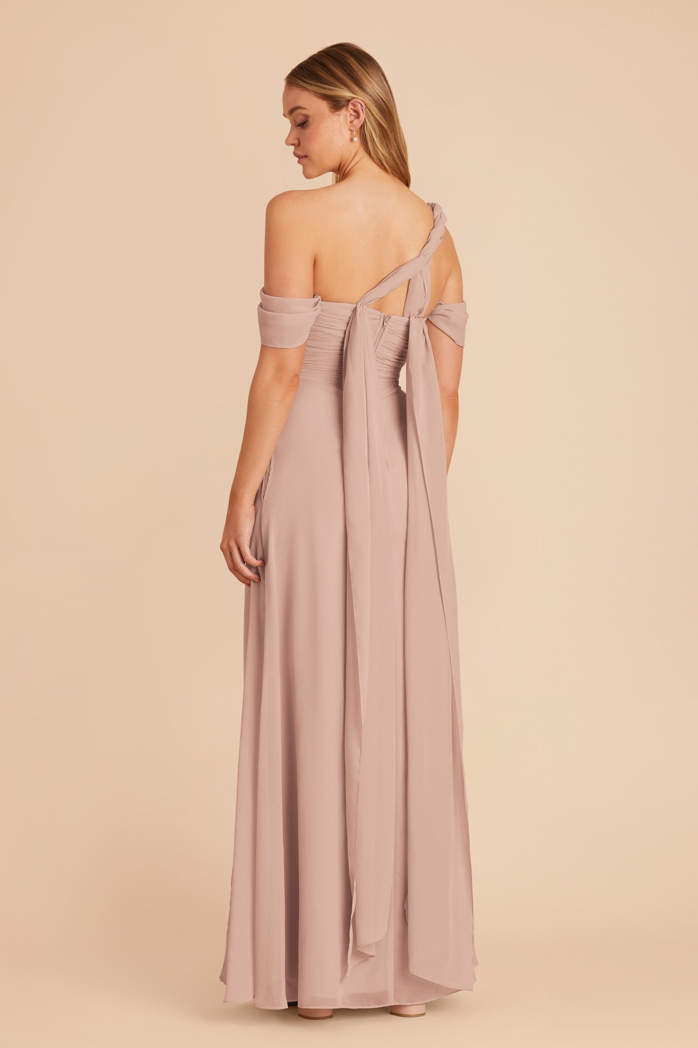 Taupe Cara Chiffon Dress by Birdy Grey