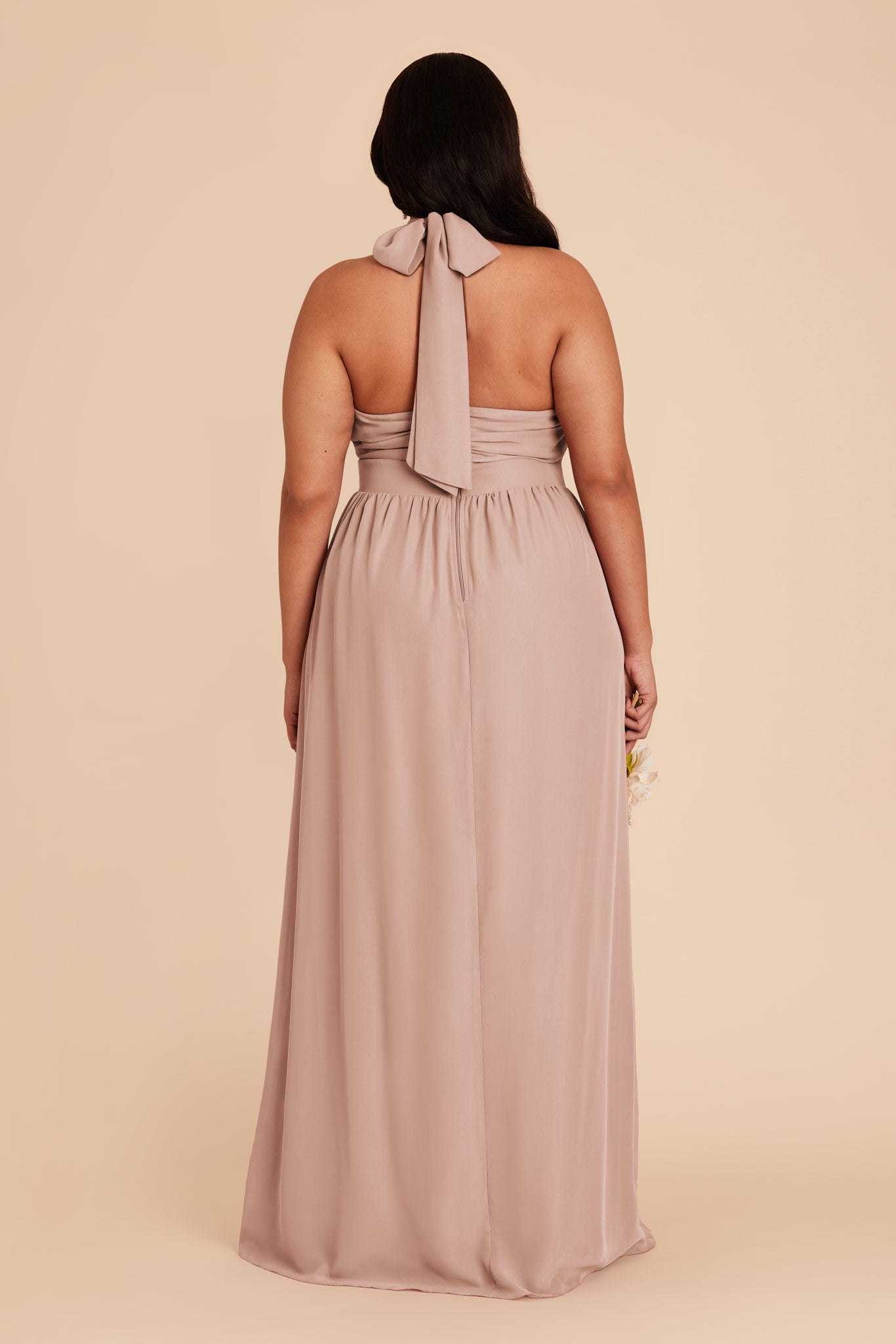 Taupe Joyce Chiffon Dress by Birdy Grey