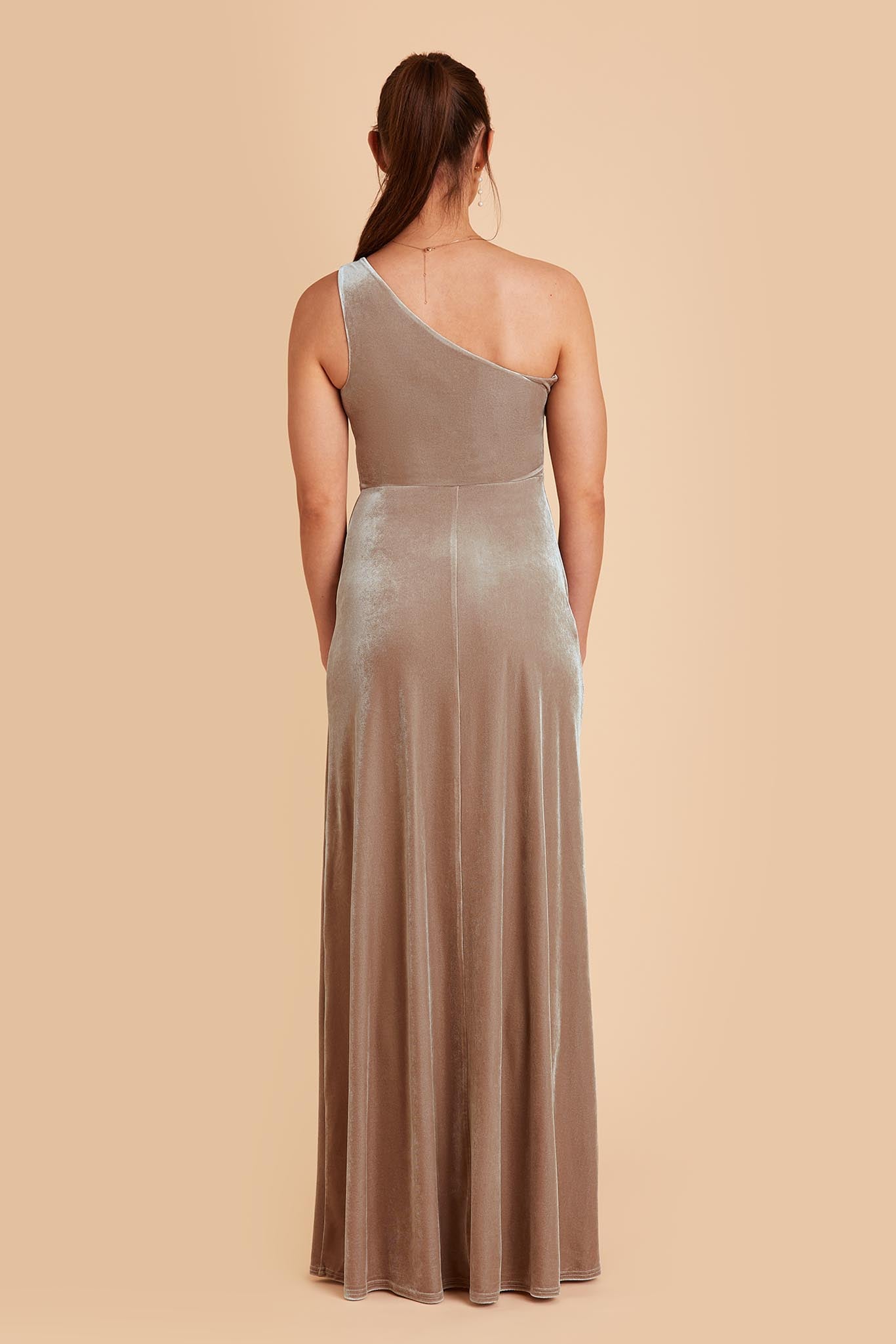 Taupe Kira Velvet Dress by Birdy Grey