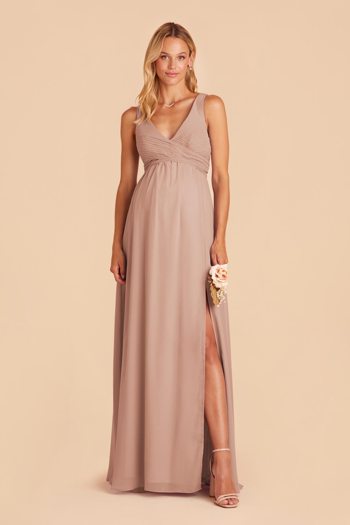 Taupe Laurie Empire Dress by Birdy Grey