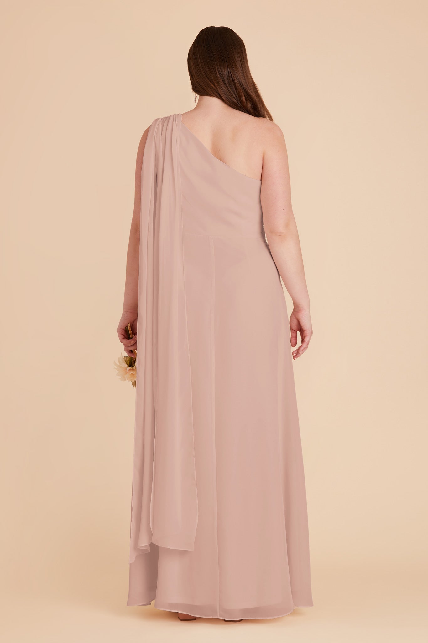 Taupe Melissa Chiffon Dress by Birdy Grey