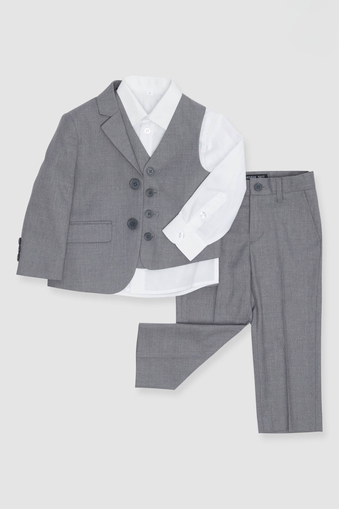 Textured Gray Kids Suit by SuitShop