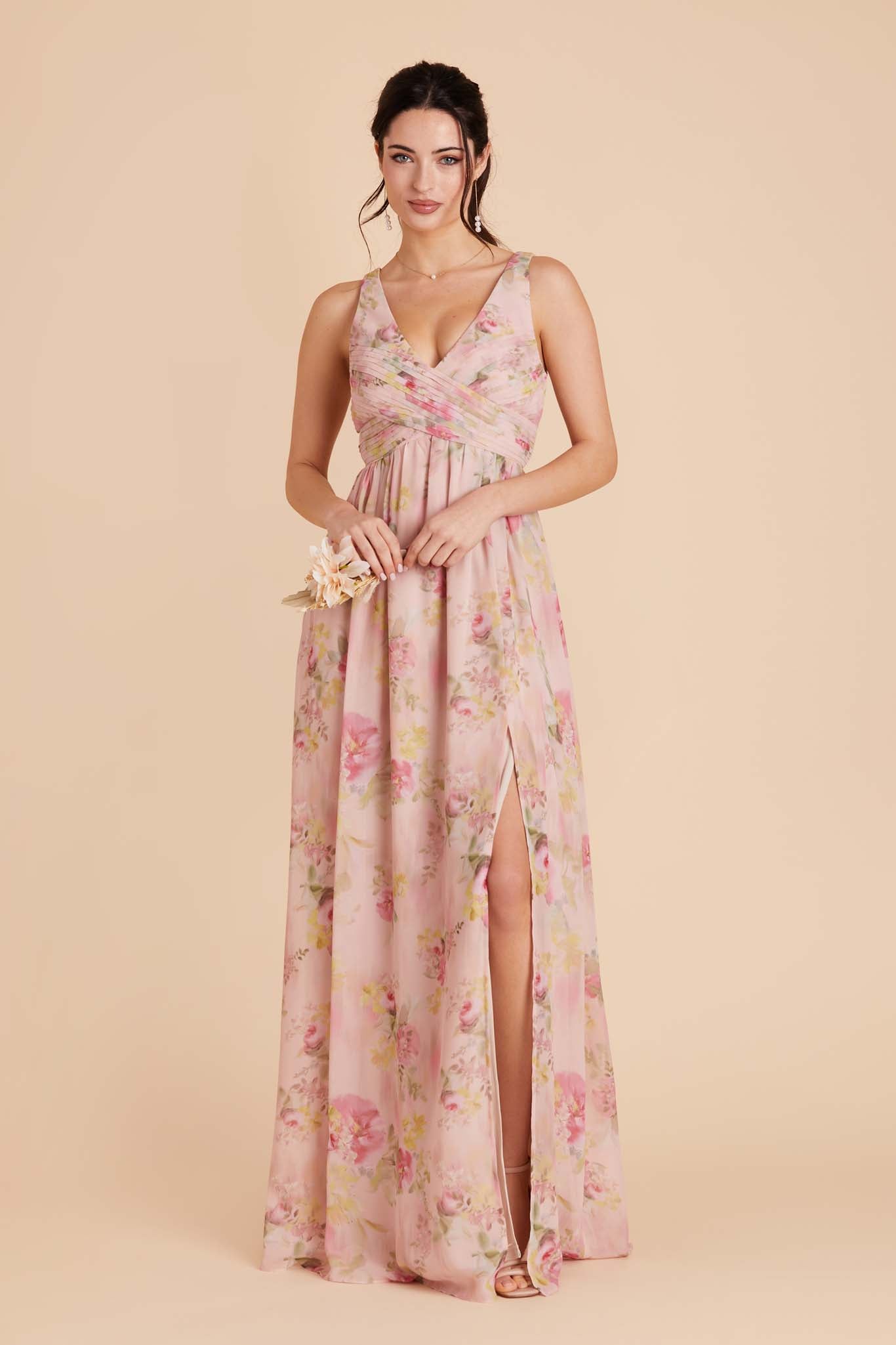 Vintage Pink Floral Laurie Empire Dress by Birdy Grey