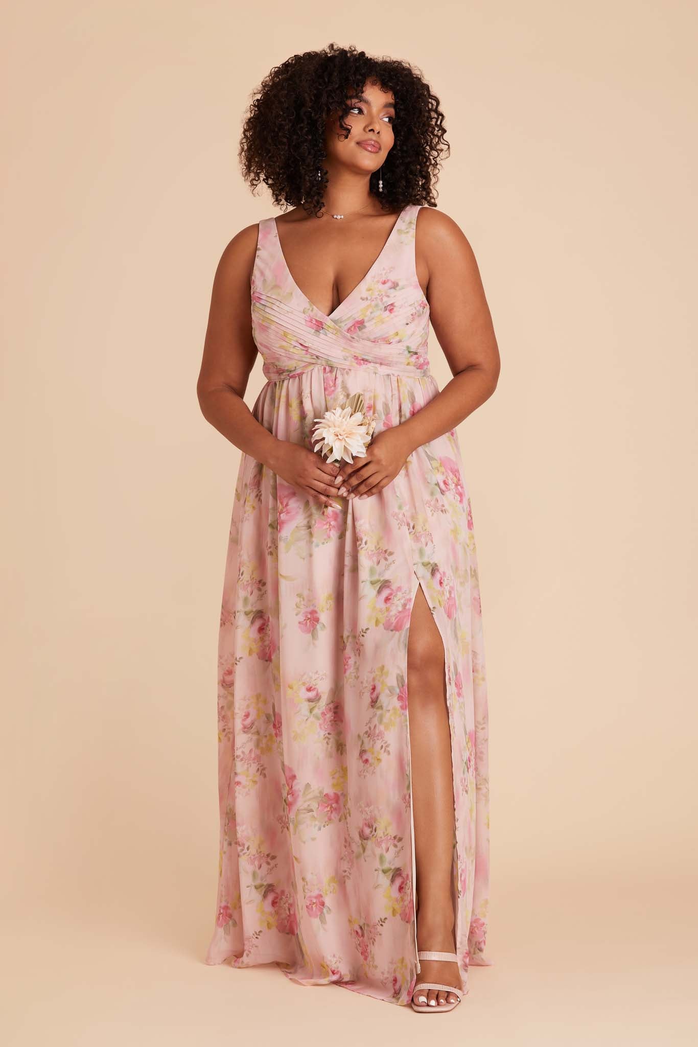 Vintage Pink Floral Laurie Empire Dress by Birdy Grey