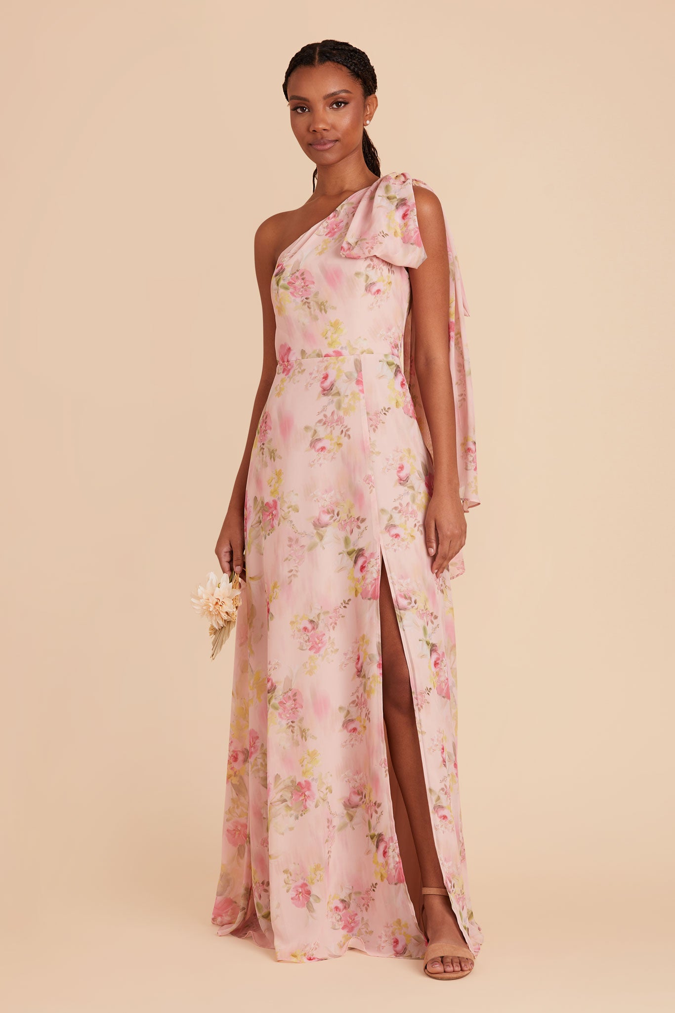Vintage Pink Floral Melissa Chiffon Dress by Birdy Grey
